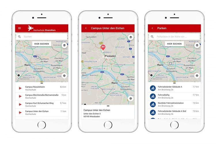 Screenshots Hochschule Rhein Main smap