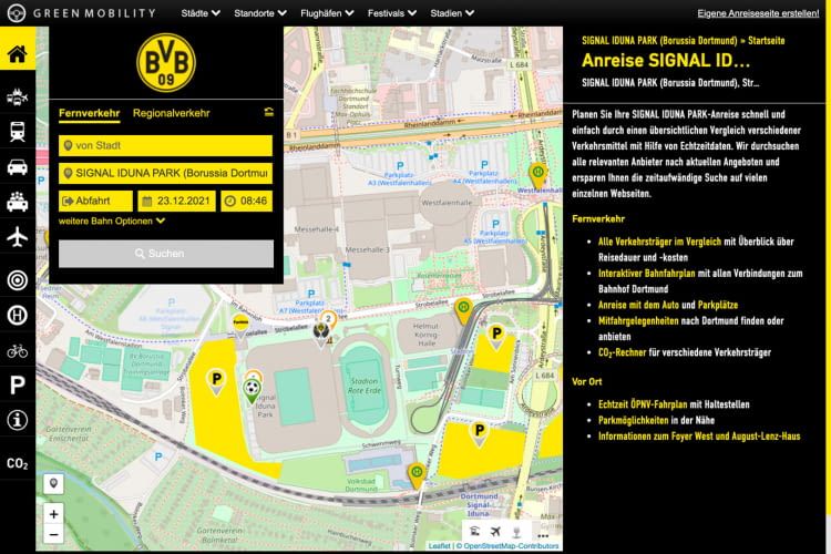 Screenshot BVB Green Mobility